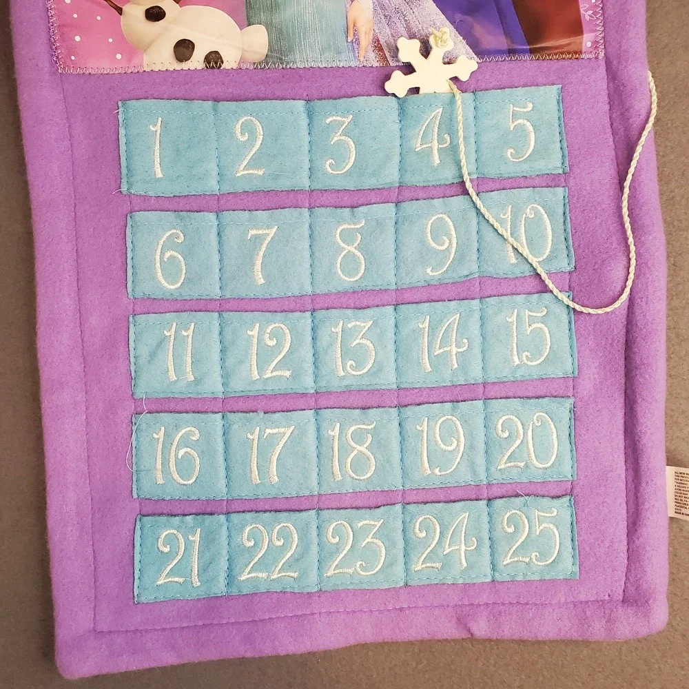 Disney Princess Frozen Winter Magic Purple Felt Advent Christmas Calendar 2015